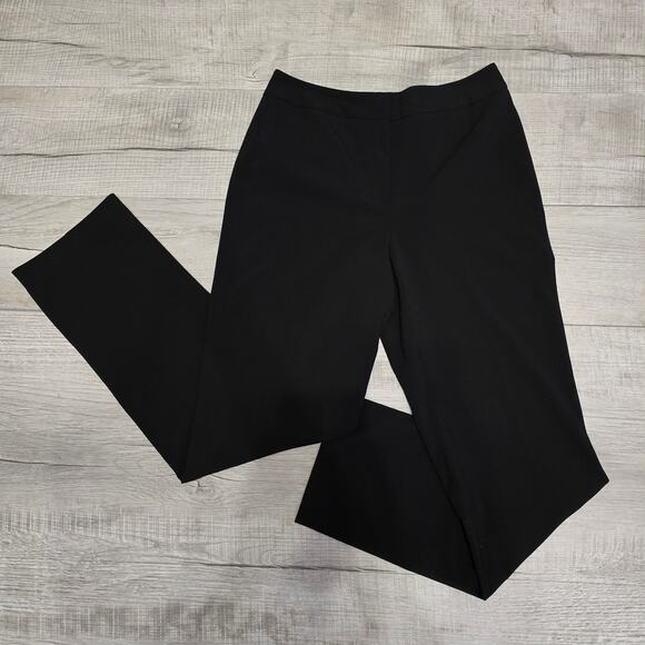 Talbots Black Straight Leg Stretch Trouser Pants Womens 4 High Rise Flat Front - Picture 4 of 8